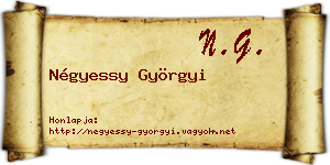 Négyessy Györgyi névjegykártya